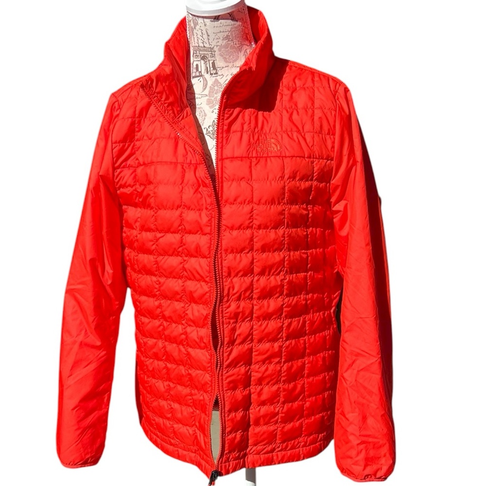 NWOT The North Face Women's Quilted Puffer Full Zip Orange Jacket